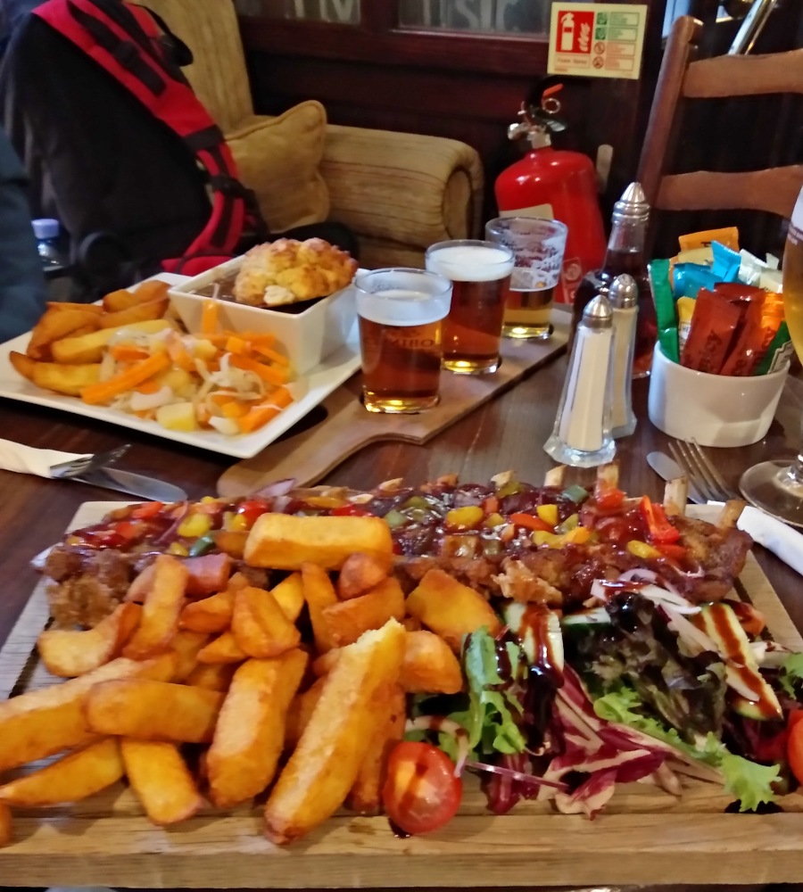 Essen und Trinken im Pub, Ein recht typisches Bild von gesundem vitaminreichem Essen