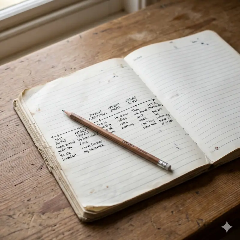 Notizbuch mit Grammatiknotizen – Blog-Kategorie Grammar