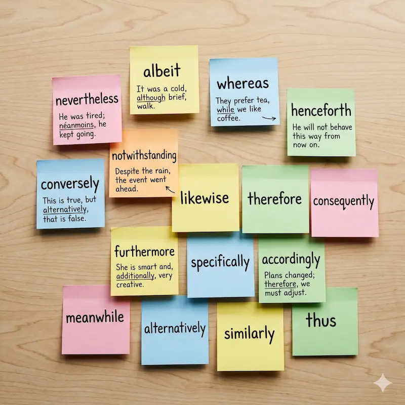 Bunte Haftnotizen mit englischen Vokabeln – Blog-Kategorie Wordlist